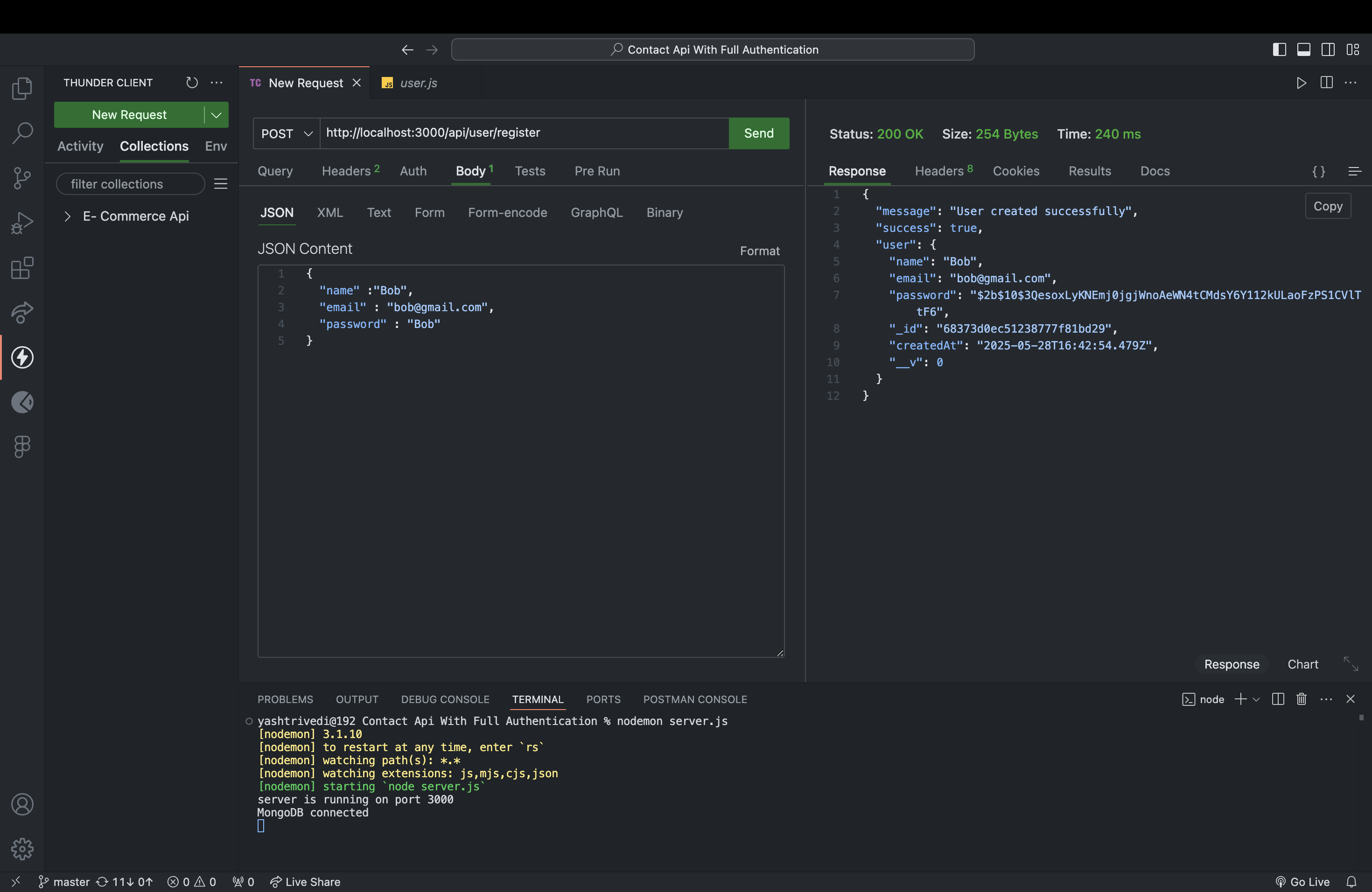 Contact Api With Full Authentication